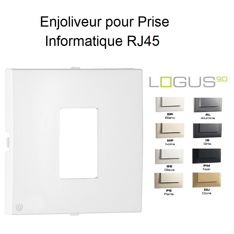 Enjoliveur pour prise informatique RJ45 LOGUS 90751T