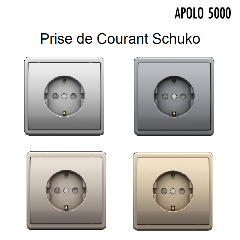 Prise de courant schuko métal Apolo 5000