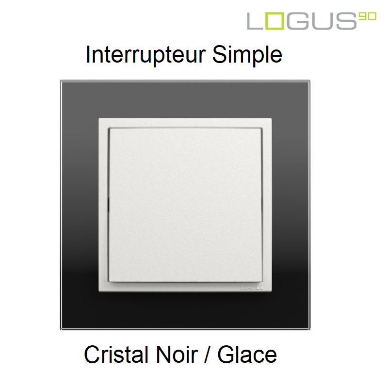 Interrupteur simple crystal noir Glace logus90