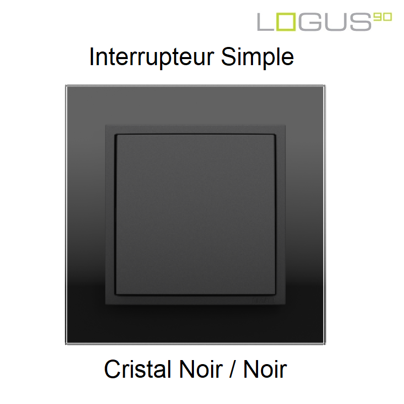 Interrupteur simple crystal noir noir logus90