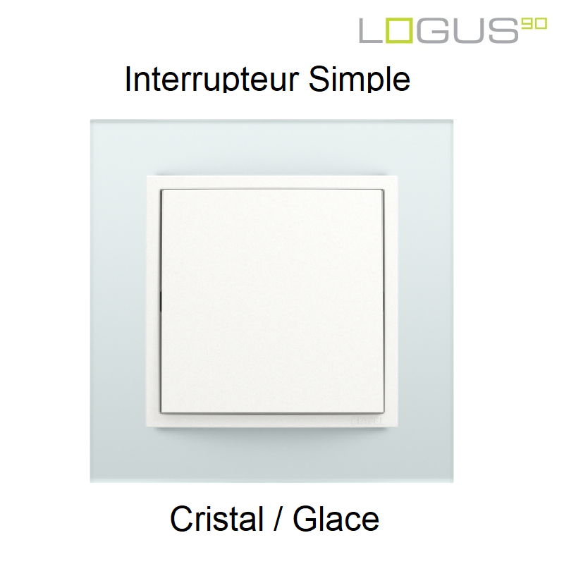Interrupteur simple crystal glace logus90