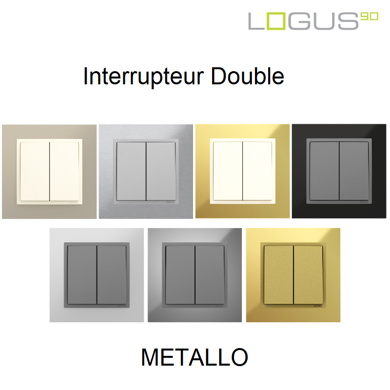 Interrupteur double metallo logus90