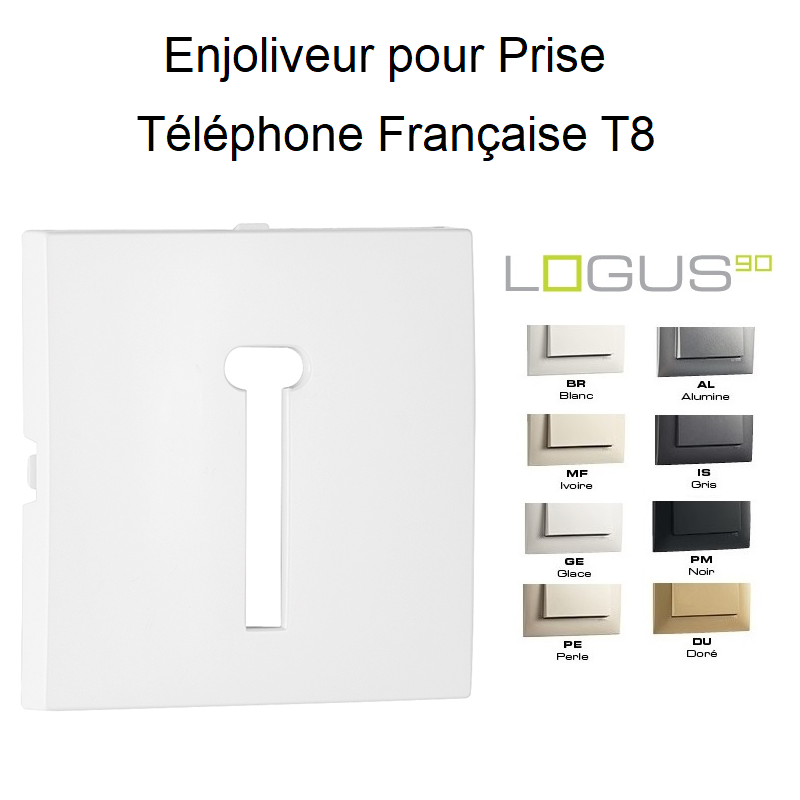 Enjoliveur pour prise de téléphone Française T8 Logus 90718T