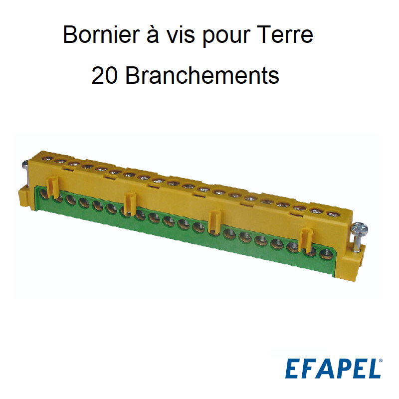 Bornier à vis pour terre 20 branchements 60905