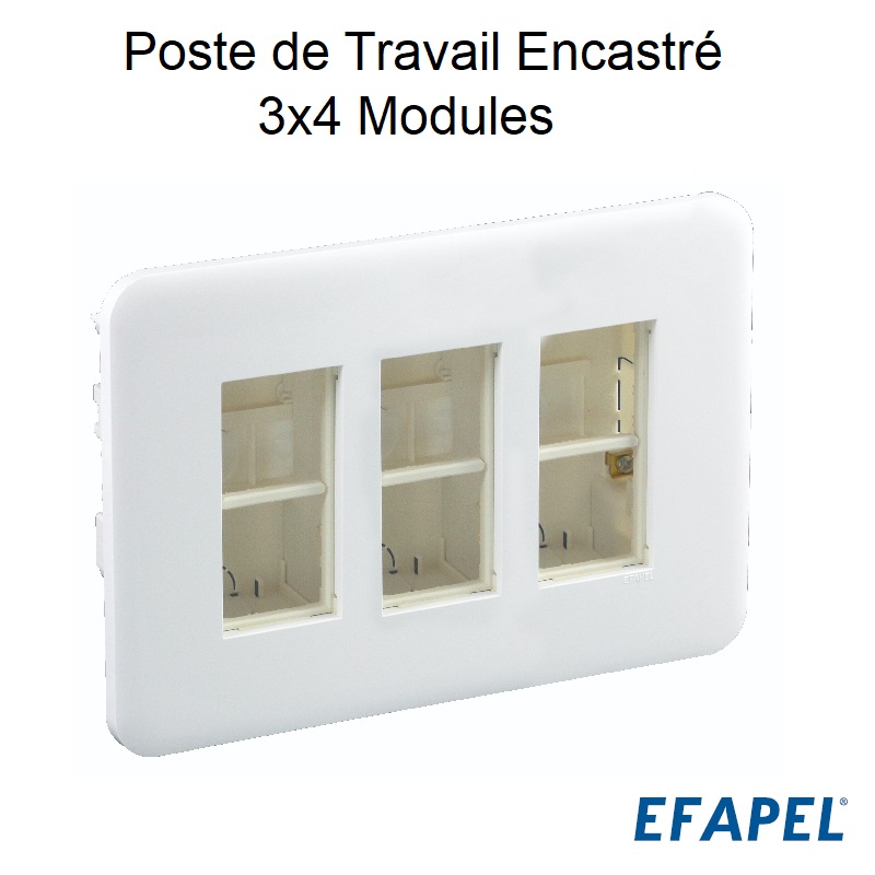 Poste de Travail à encastrer - 3 x 4 Modules