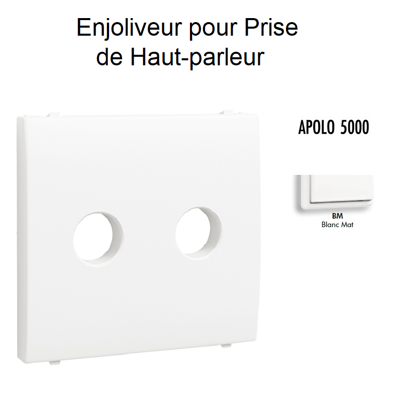 Enjoliveur pour prise de haut parleur a terminaux à vis APOLO5000 50713TBM Blanc MAT