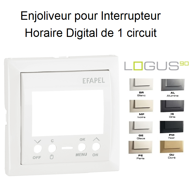 Enjoliveur pour interrupteur horaire 1 circuit LOGUS 90743T