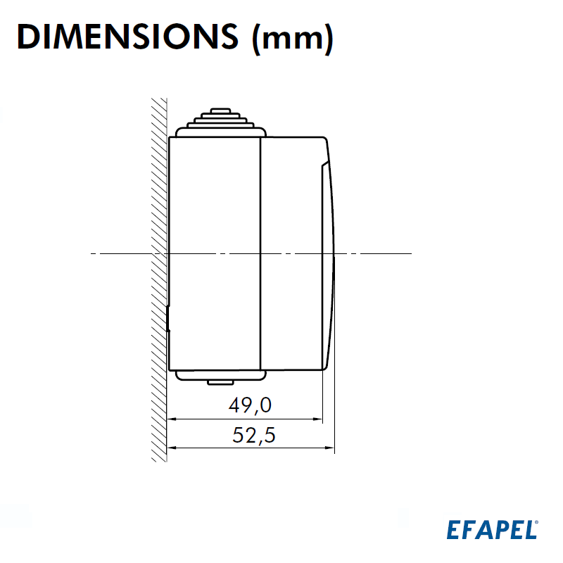 Prise double de courant Française Etanche 48 EFAPEL 48867CCZ Dimensions2