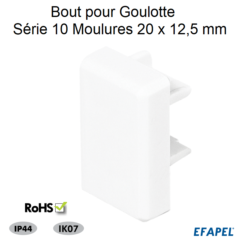 Bout pour goulotte série 10 Moulures 20x12,5 10035ABR