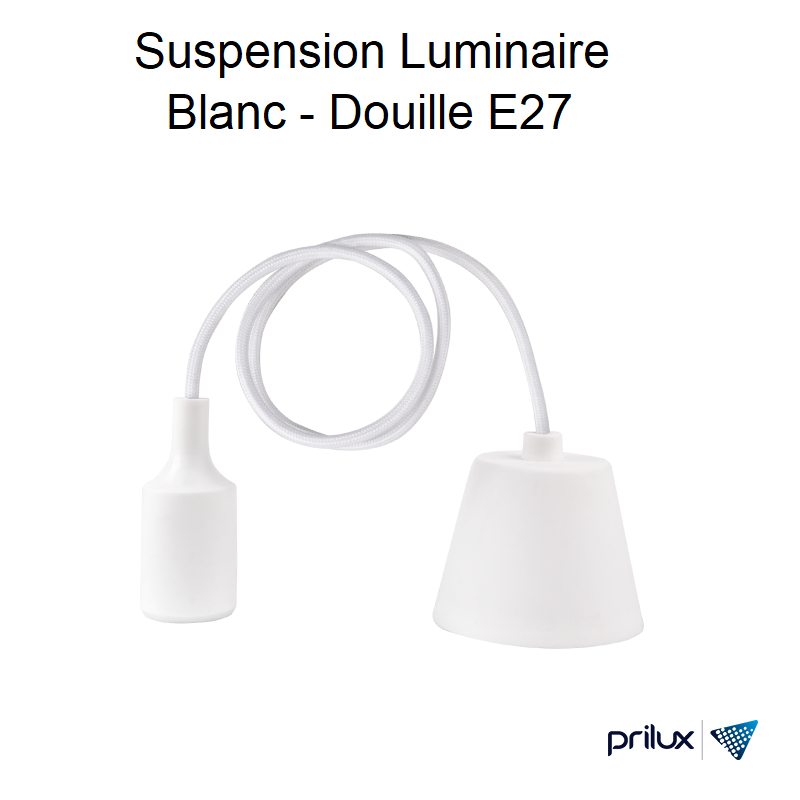 Suspension luminaire plastique Douille E27 - BLANC