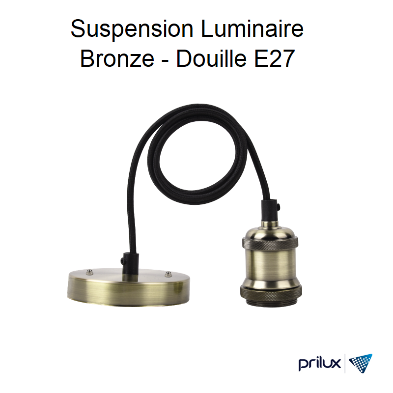 Suspension luminaire métallique Douille E27 - BRONZE