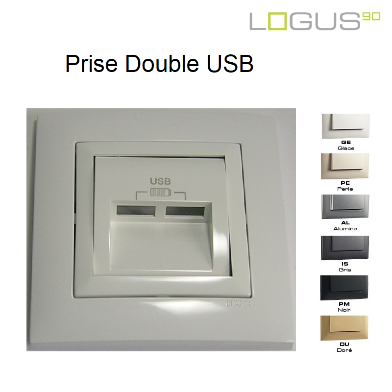 Prise double USB aquarella logus90
