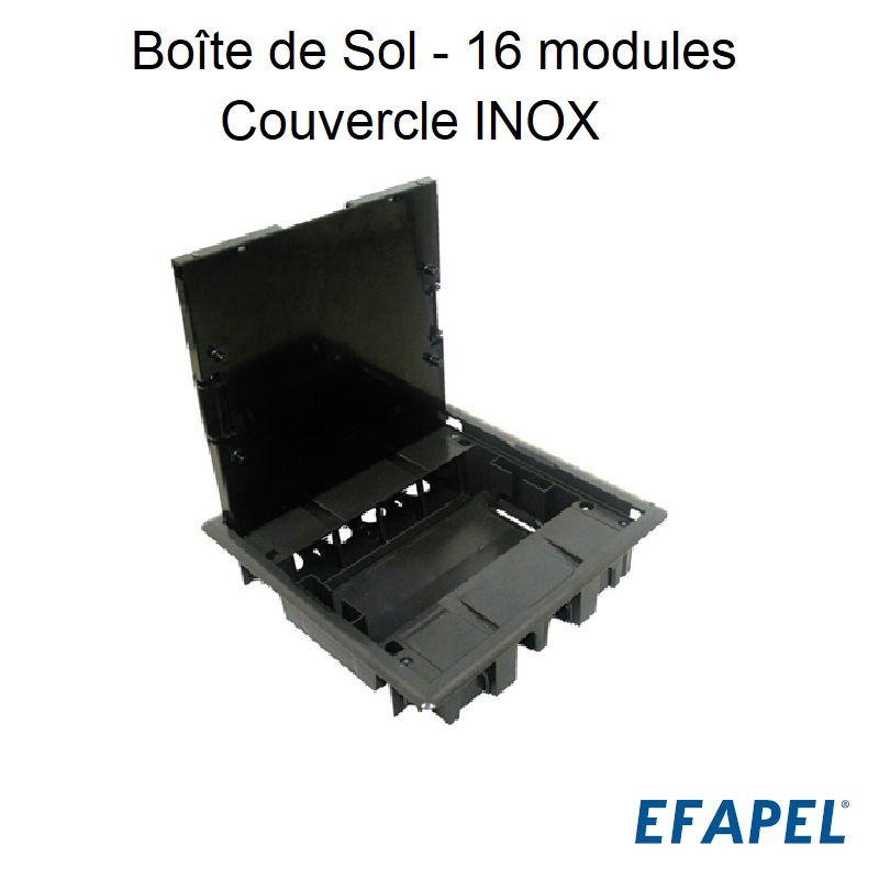 Boîte de Sol avec Couvercle Inox - 16 Modules