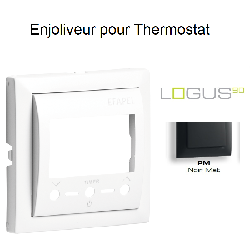 Enjoliveur pour Thermostat Multifonctionnel Logus90 - NOIR MAT