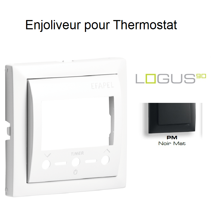 Enjoliveur pour Chonothermostat avec capteur IR Logus 90749 TPM Noir MAT