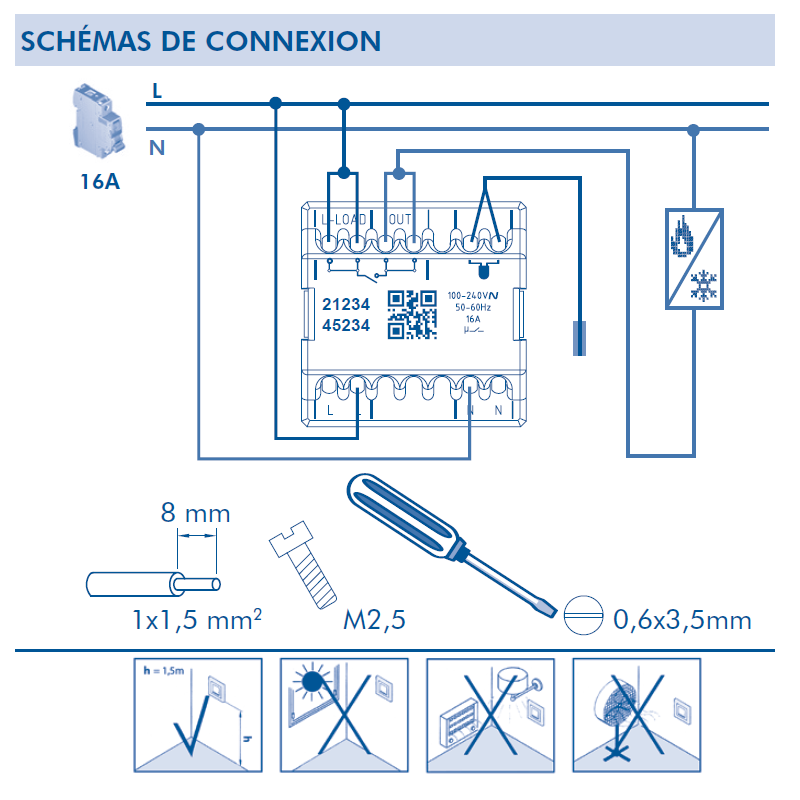 Thermostat rotatif 21234 45234 schéma