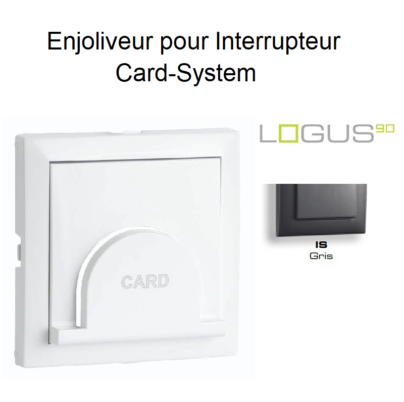Enjoliveur pour interrupteur Card System Logus 90 90733TIS Gris
