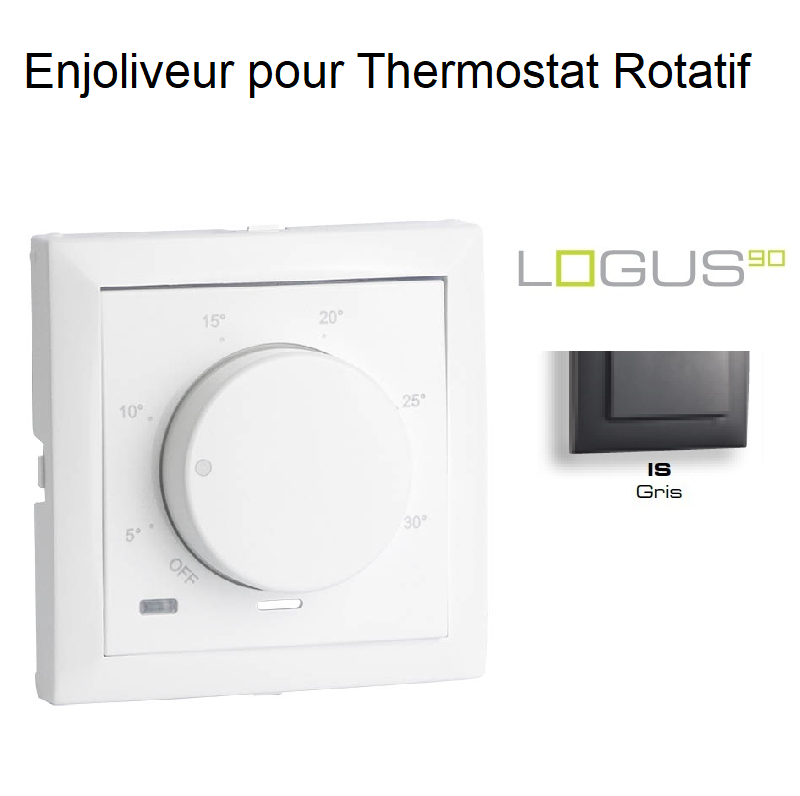 Enjoliveur pour thermostat rotatif Logus 90 90746TIS Gris