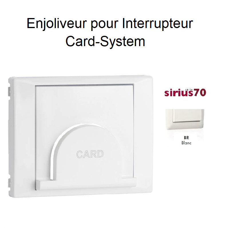 Enjoliveur pour interrupteur Card System Sirius 70 70733TBR Blanc