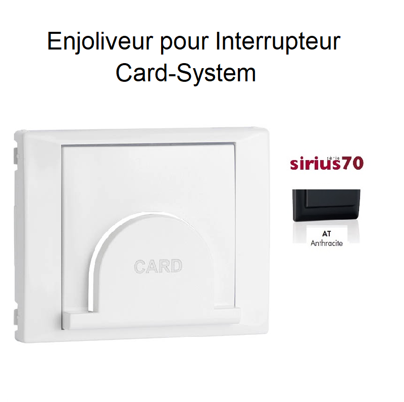 Enjoliveur pour Interrupteur Card System Temporisé - Sirius 70 ANTHRACITE