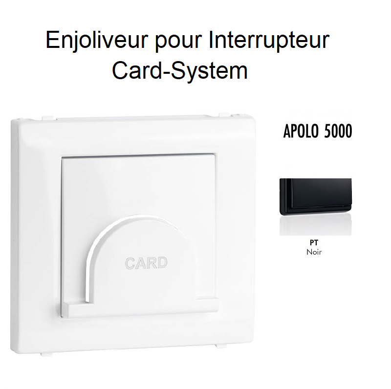 Enjoliveur pour interrupteur Card System Apolo 5000 50733TPT Noir