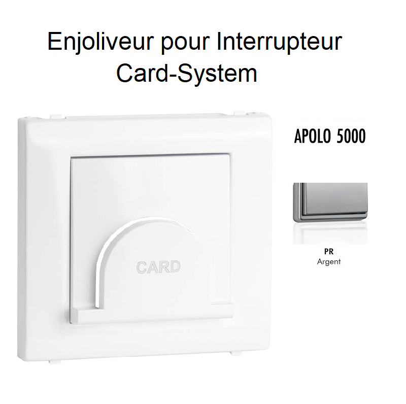 Enjoliveur pour interrupteur Card System Apolo 5000 50733TPR Argent