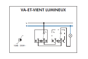 Interrupteur Va-et-Vient Lumineux EFAPEL série 3700
