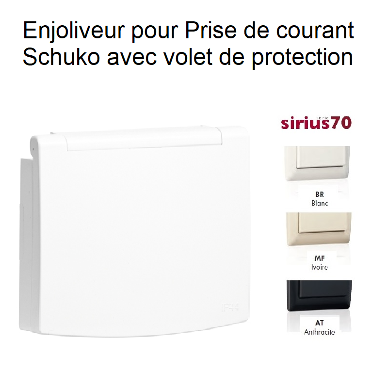 Enjoliveur pour prise de courant schuko avec volet de protection Sirius 70634T