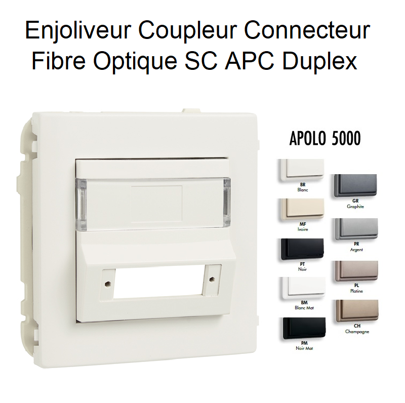 Enjoliveur Coupleur Connecteur de Fibre Optique SC APC Duplex - APOLO 5000