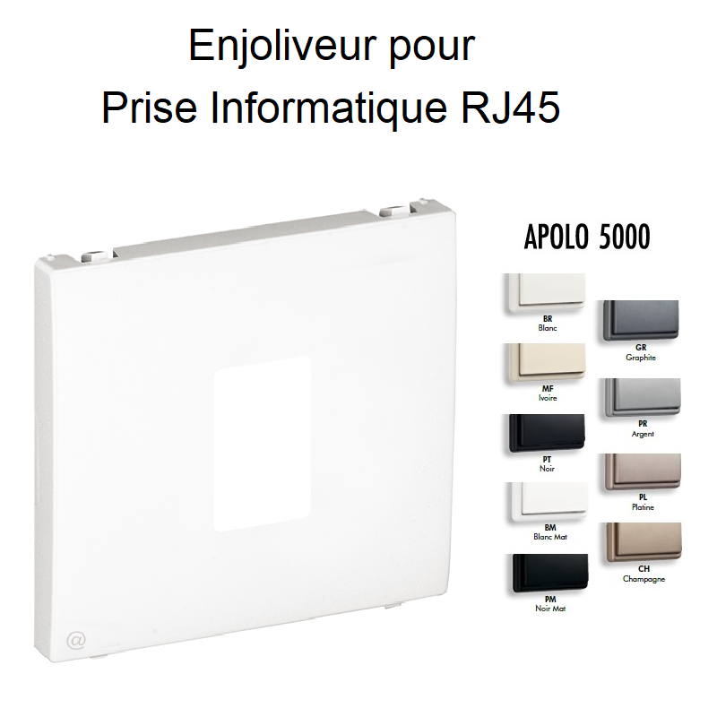 Enjoliveur pour prise informatique RJ45 APOLO5000 50751T