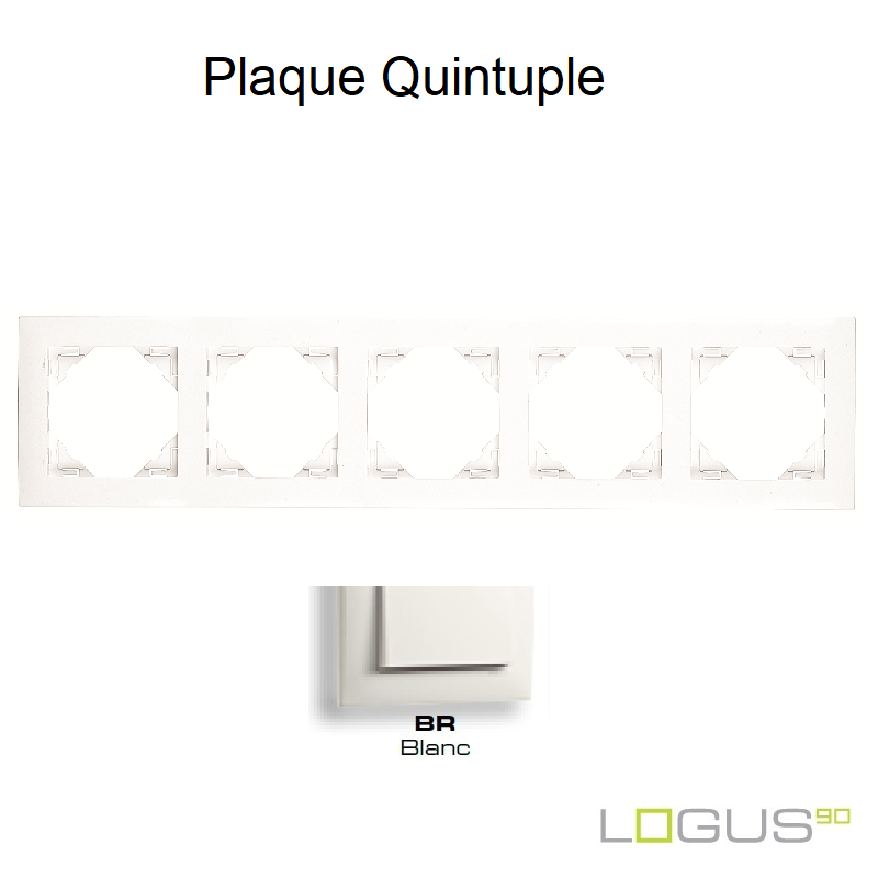 Plaque Quintuple 90950TBR Blanc