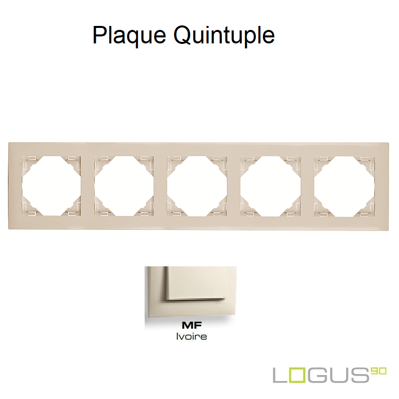Plaque Quintuple LOGUS 90 - IVOIRE