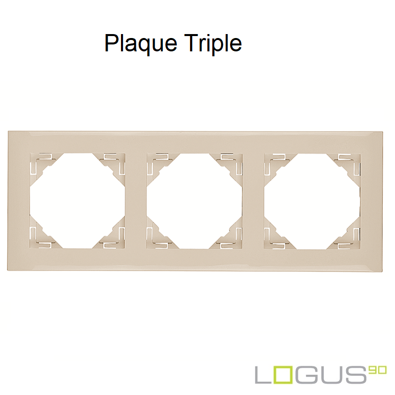 Plaque Triple base logus90 efapel 90930TMF Ivoire