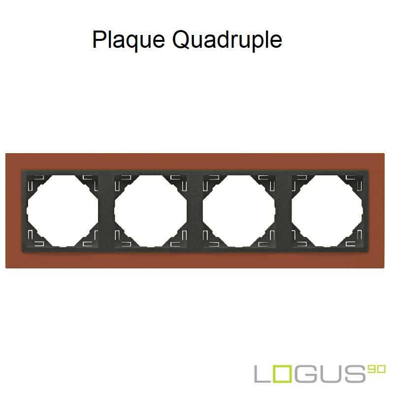 Plaque quadruple animato logus90 efapel 90940TTS Orange intense Gris