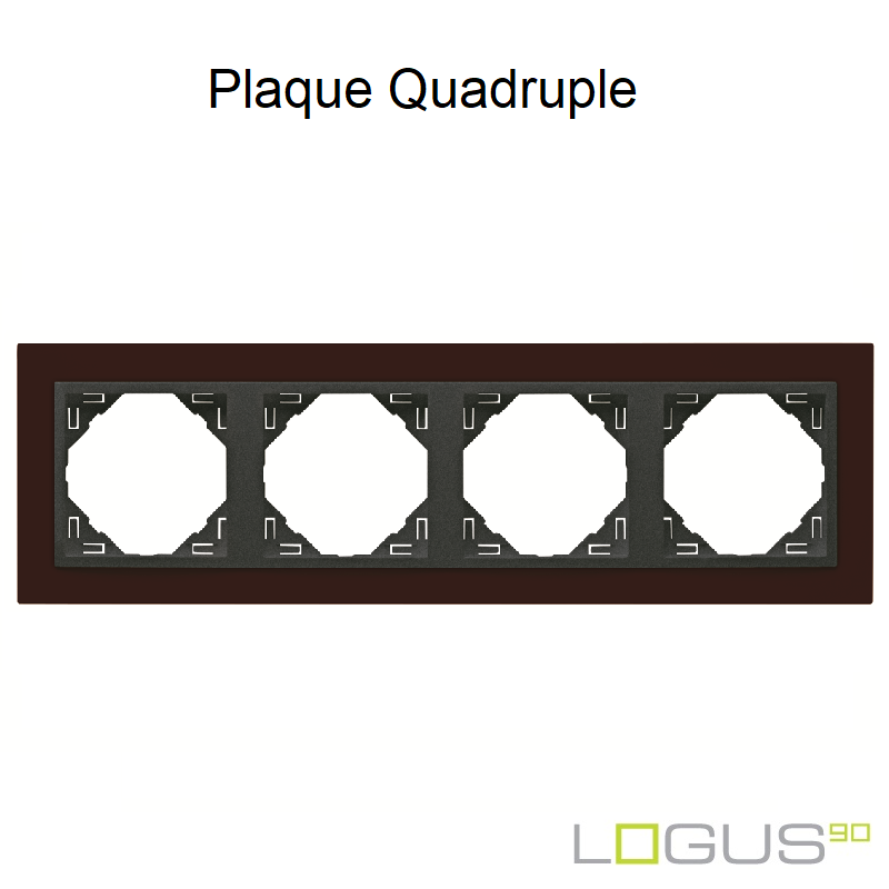 Plaque quadruple animato logus90 efapel 90940TBS Rouge Intense Gris