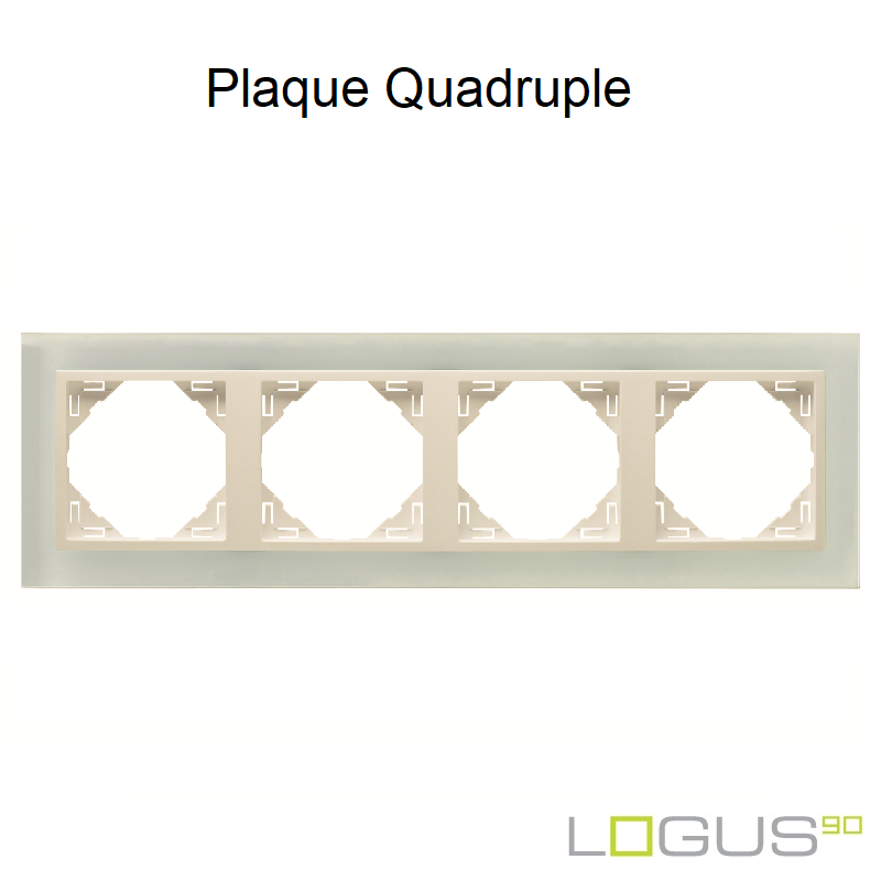 Plaque Quadruple crystal logus90 efapel 90940TCP Cristal Perle