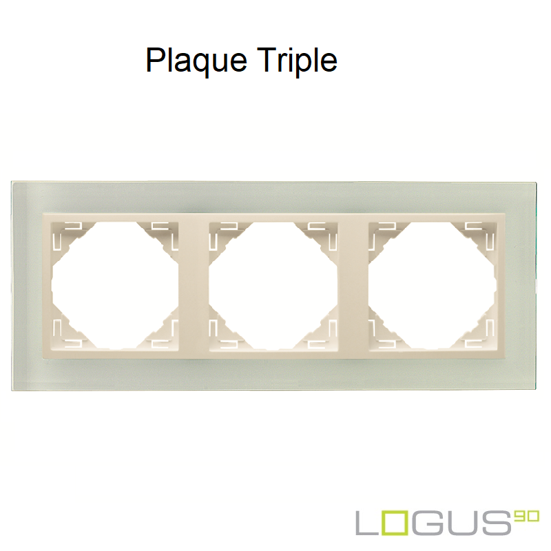 Plaque triple crystal logus90 efapel 90930TCP Cristal Perle