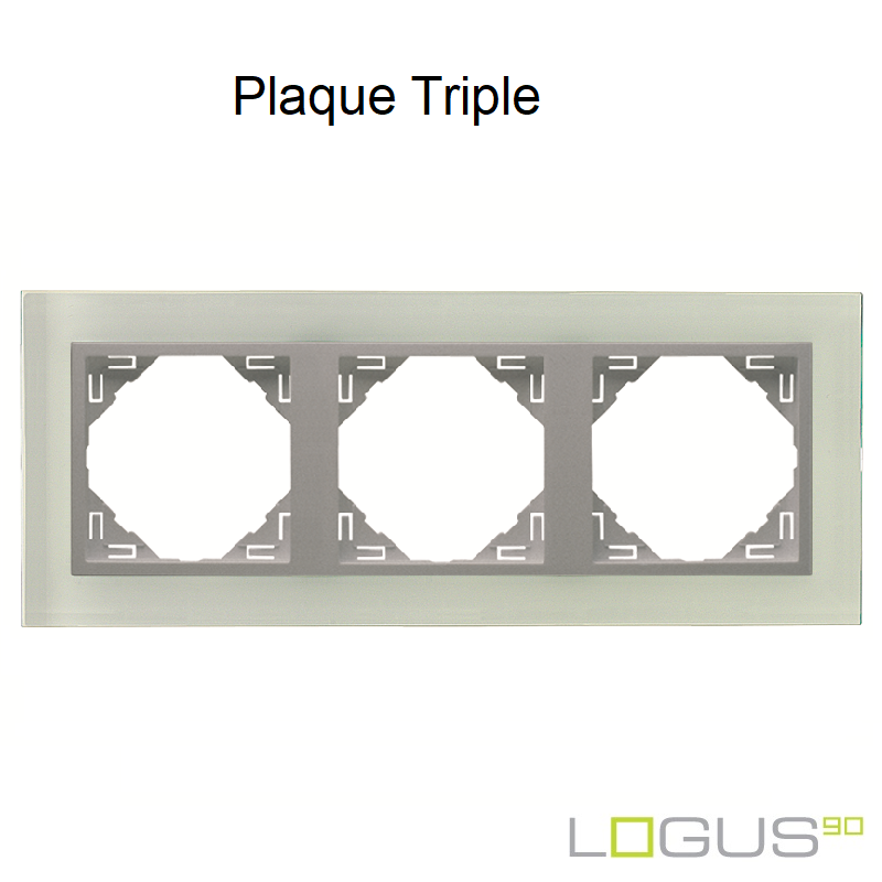 Plaque triple crystal logus90 efapel 90930TCA Cristal Alumine