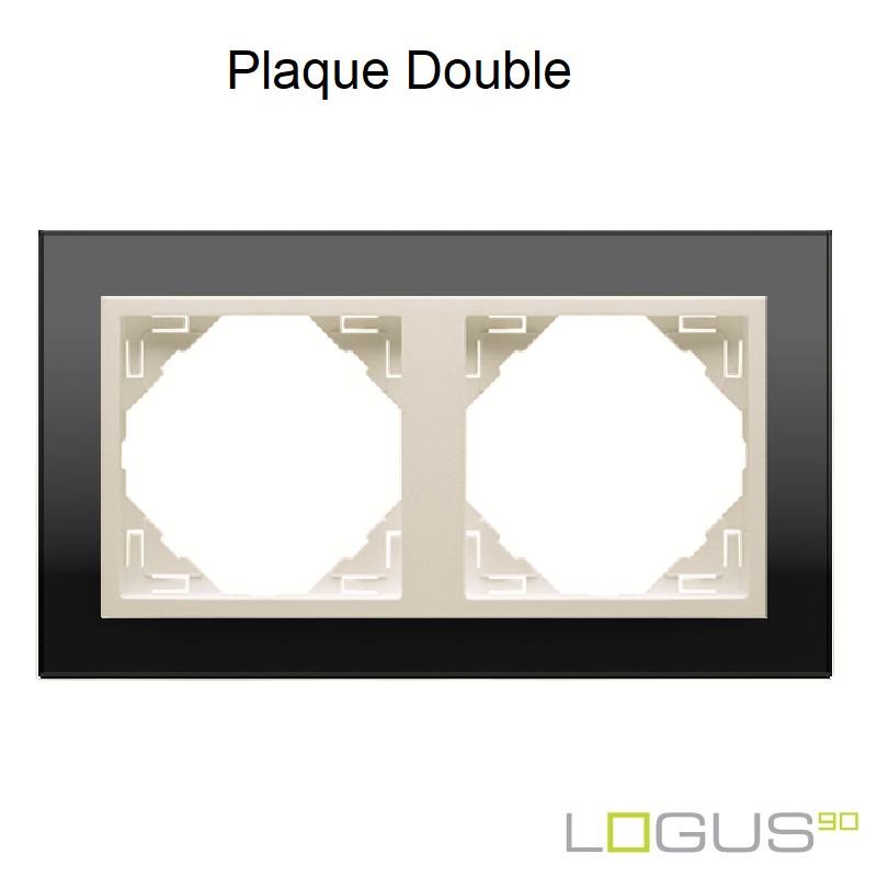 Plaque Double crystal logus90 efapel 90920TEG Cristal Noir Glace