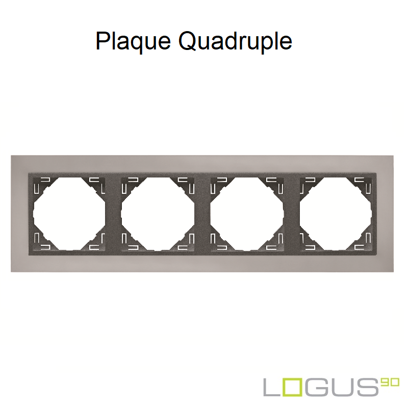 Plaque Quadruple metallo logus90 efapel 90940TRS Chrome Gris