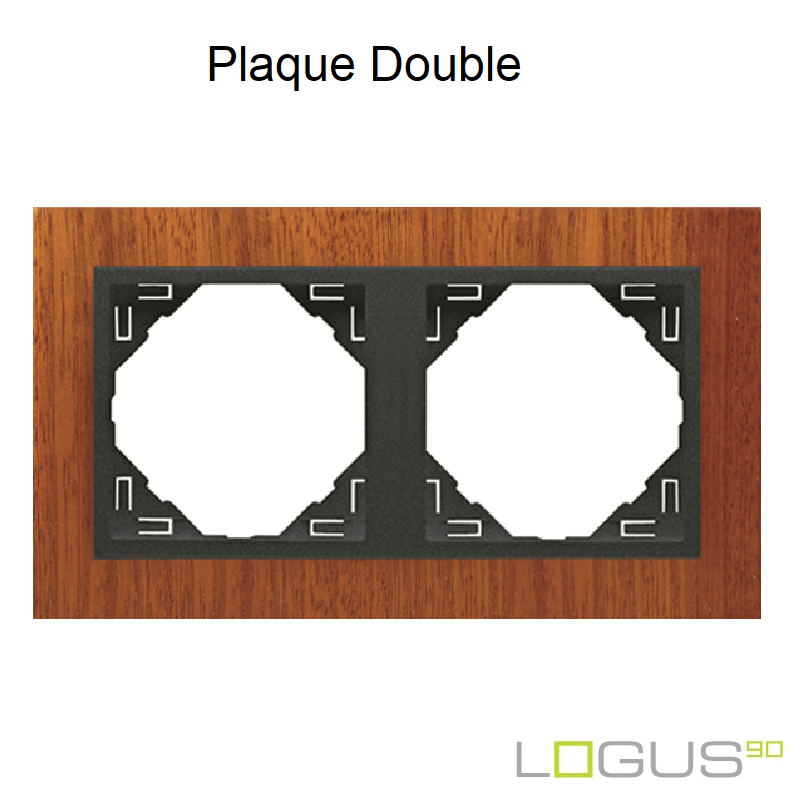 Plaque Double arbore logus90 efapel 90920TMS Acajou Gris