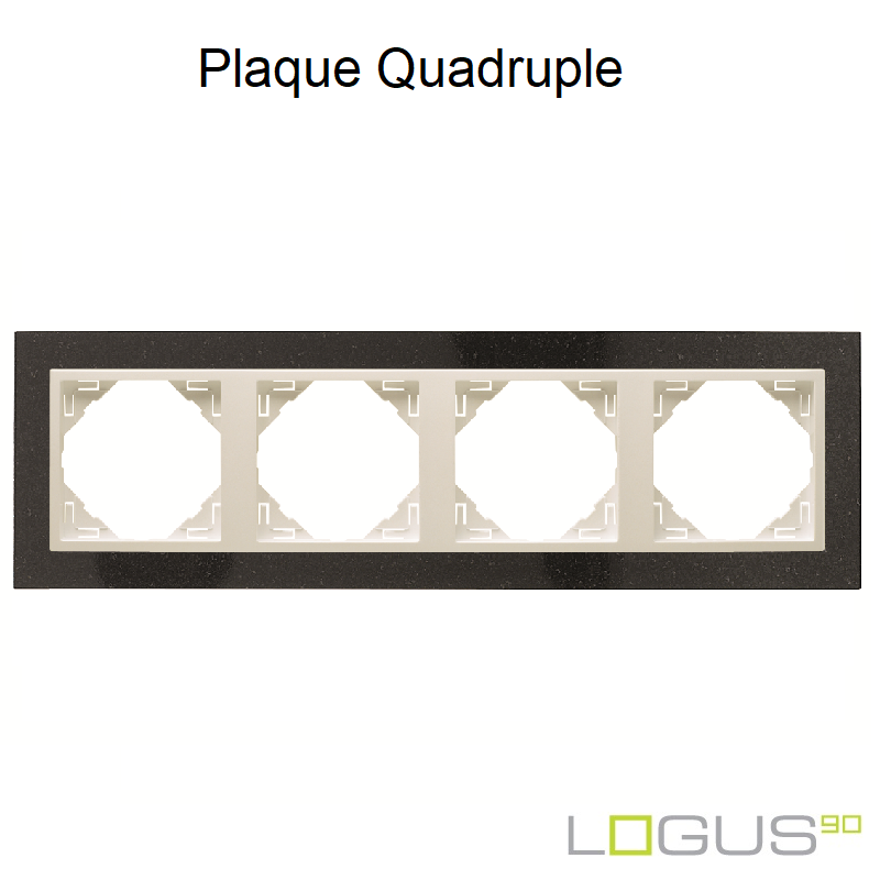 Plaque quadruple petra logus90 efapel 90940TGG Granite Glace