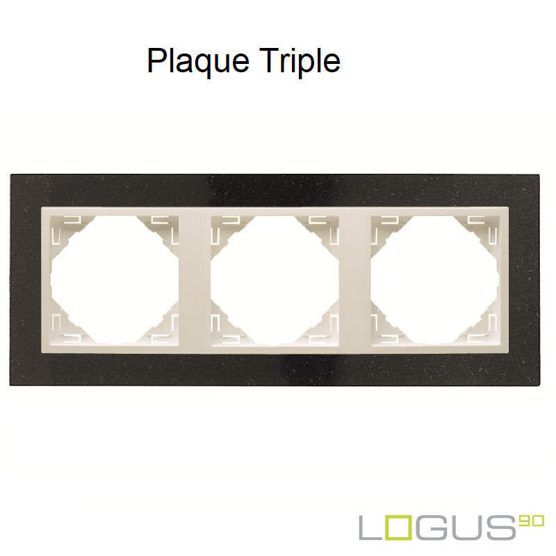 Plaque triple petra logus90 efapel 90930TGG Granite Glace