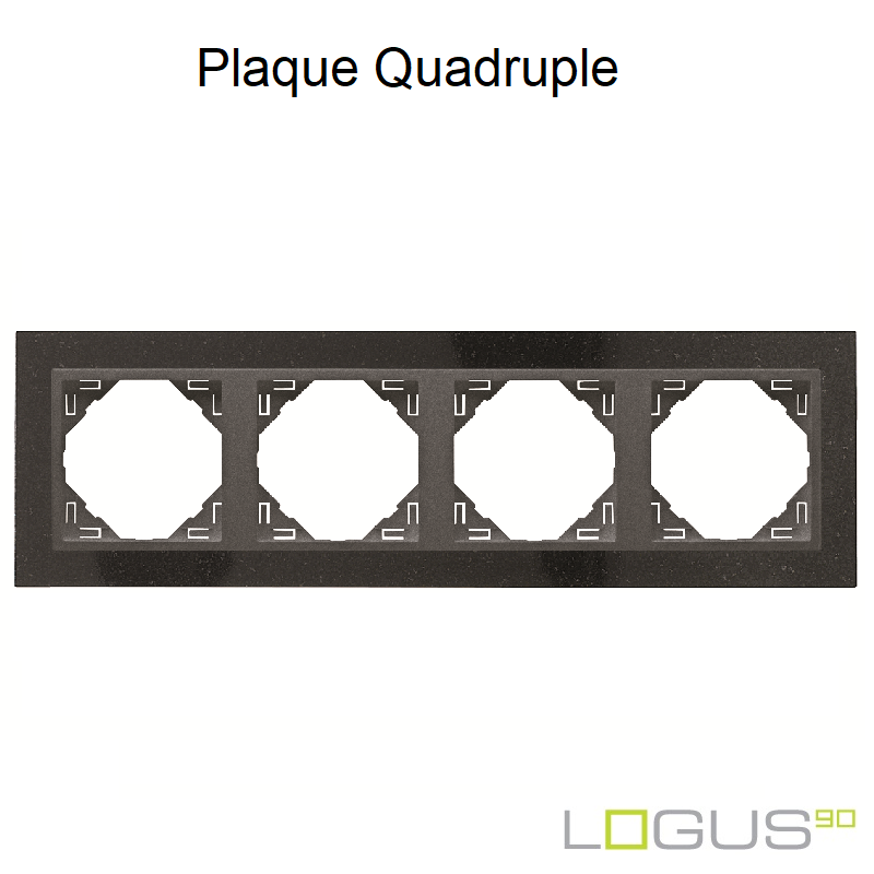 Plaque quadruple petra logus90 efapel 90940TGS Granite Gris