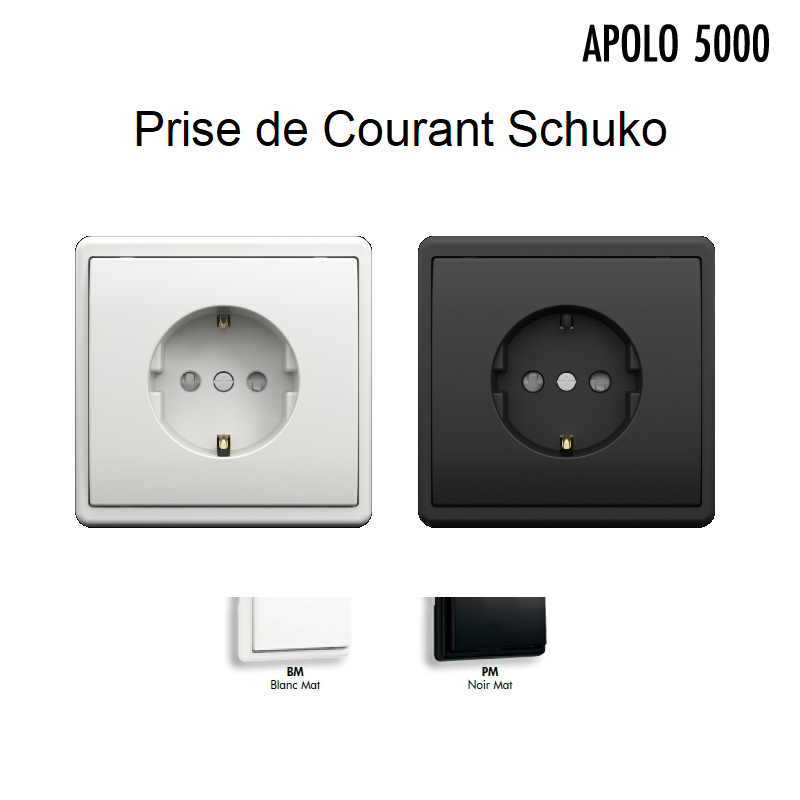 Prise de Courant Schuko avec protection - APOLO5000 MAT