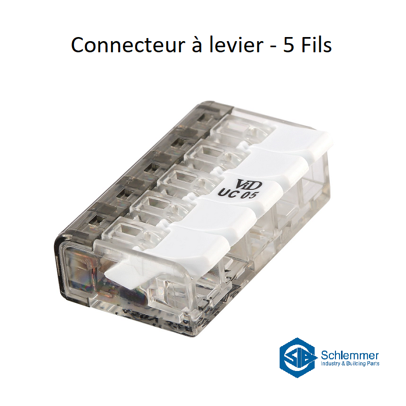 Connecteur à levier 5 Trous - Boite de 25