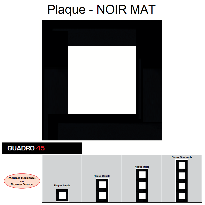 Plaque QUADRO45 - Noir MAT