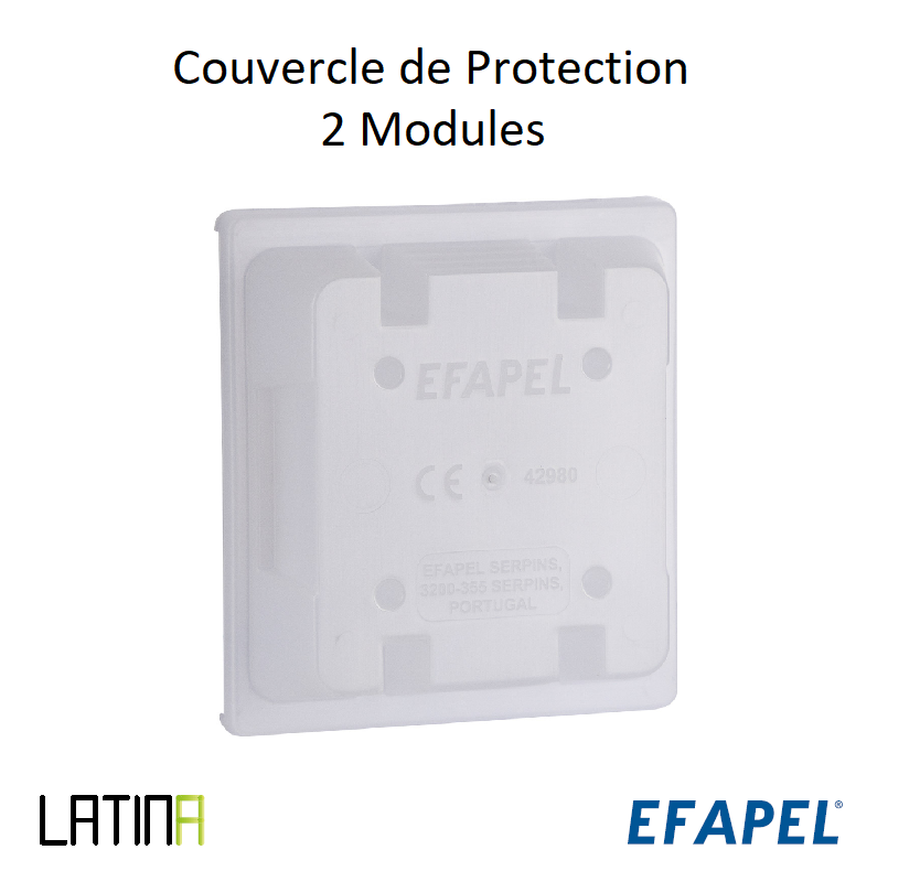 Couvercle de Protection pour adaptateur et mécanismes 2 modules