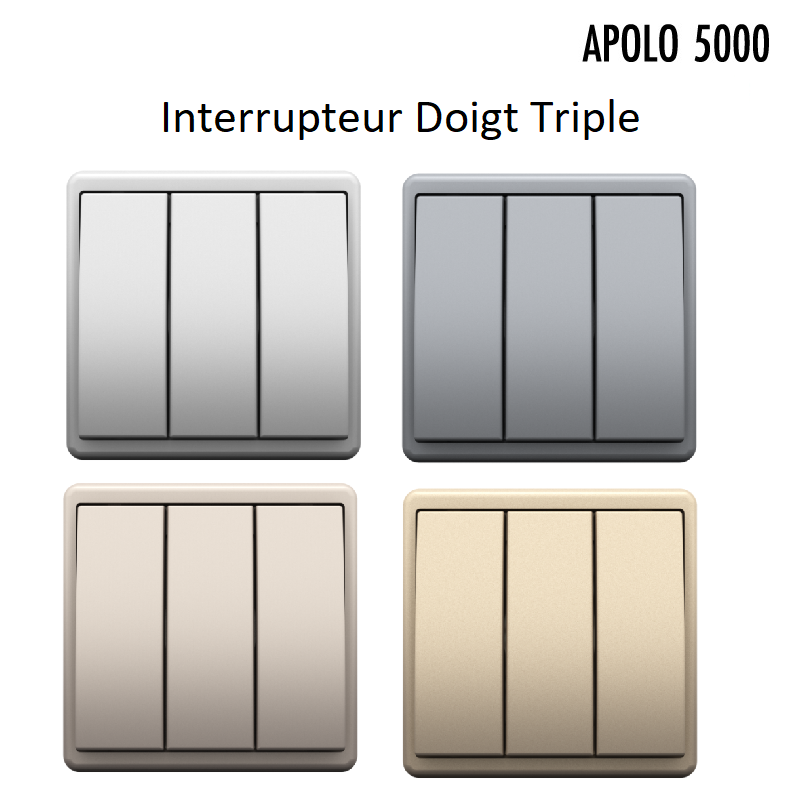 Interrupteur Triple METAL Apolo 5000