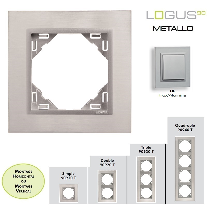 Plaque LOGUS90 METALLO - Inox/Alumine